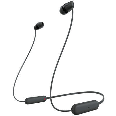 Sony WI-C100 Wireless In-ear Bluetooth Headphones with built-in microphone, Black | WIC100-B
