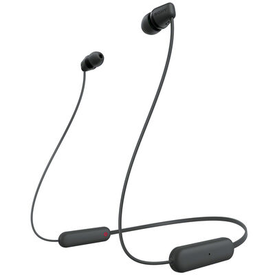 Sony WI-C100 Wireless In-ear Bluetooth Headphones with built-in microphone, Black | WIC100/B