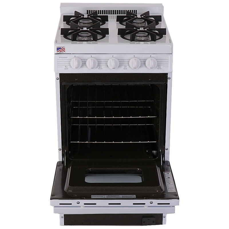 Premier 20 in. 2.4 cu. ft. Gas Range with 4 Sealed Burners - White, , hires