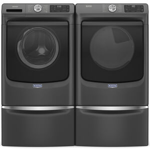 Maytag 27 in. 7.3 cu. ft. Front Loading Gas Dryer with 12 Dryer Programs, 9 Dry Options, Sanitize Cycle, Wrinkle Care & Sensor Dry - Volcano Black, , hires
