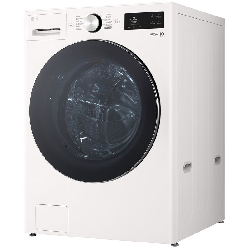 LG 27 in. 5.0 cu. ft. Smart Stackable Front Load Washer with TurboWash 360, AI DD Built-In Intelligence, Sanitize & Steam Cycle - Alpine White, , hires