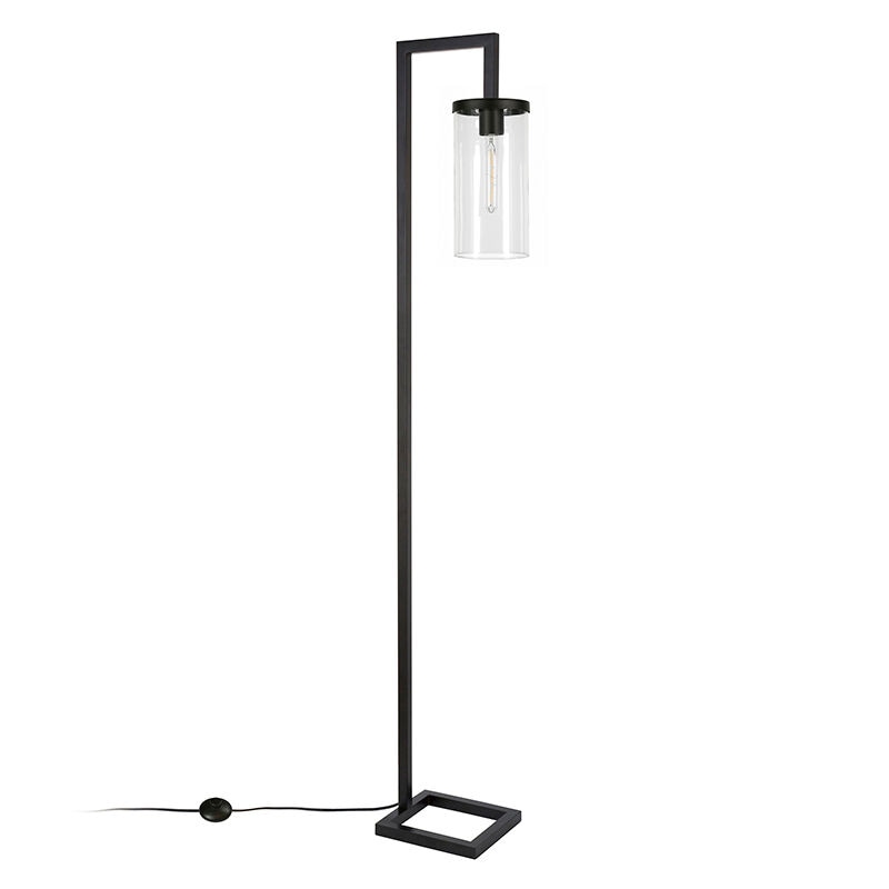 Hudson & Canal "Malva Blackened Bronze Floor Lamp with Clear Glass Shade", , hires