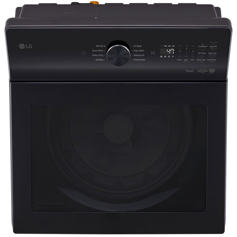 LG 27 in. 4.8 cu. ft. Smart Top Load Washer with 4-Way Agitator, EasyUnload & AI Sensing - Platinum Black, Platinum Black, hires