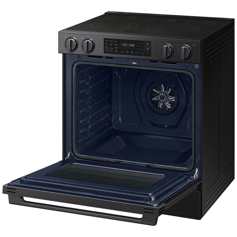 Samsung Bespoke 30 in. 6.3 cu. ft. Smart Air-Fry True European Convection Slide-In Electric Range with Radiant Burners - Matte Black Steel, Matte Black Steel, hires
