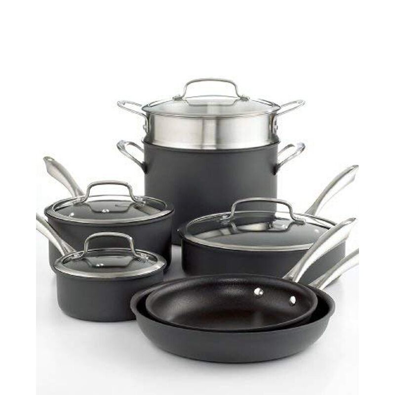 Cuisinart Dishwasher Safe Anodized Cookware 11 Piece Set - Black