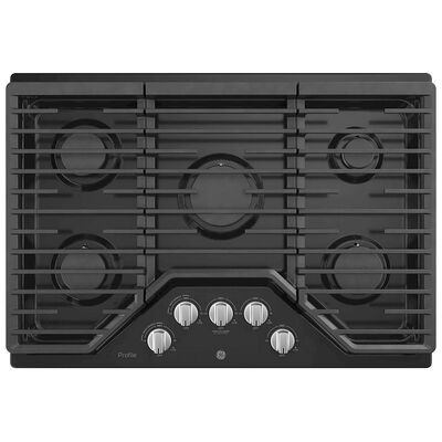 GE Profile Series 30" Built-In Gas Cooktop with 5 Burners - Black | PGP7030DLBB