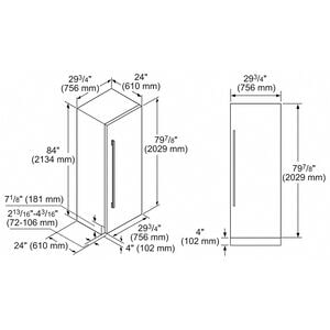 Bosch Benchmark 30 in. 16.8 cu.ft. Built-In Smart Counter Depth Freeezerless Refrigerator - Custom Panel Ready, , hires