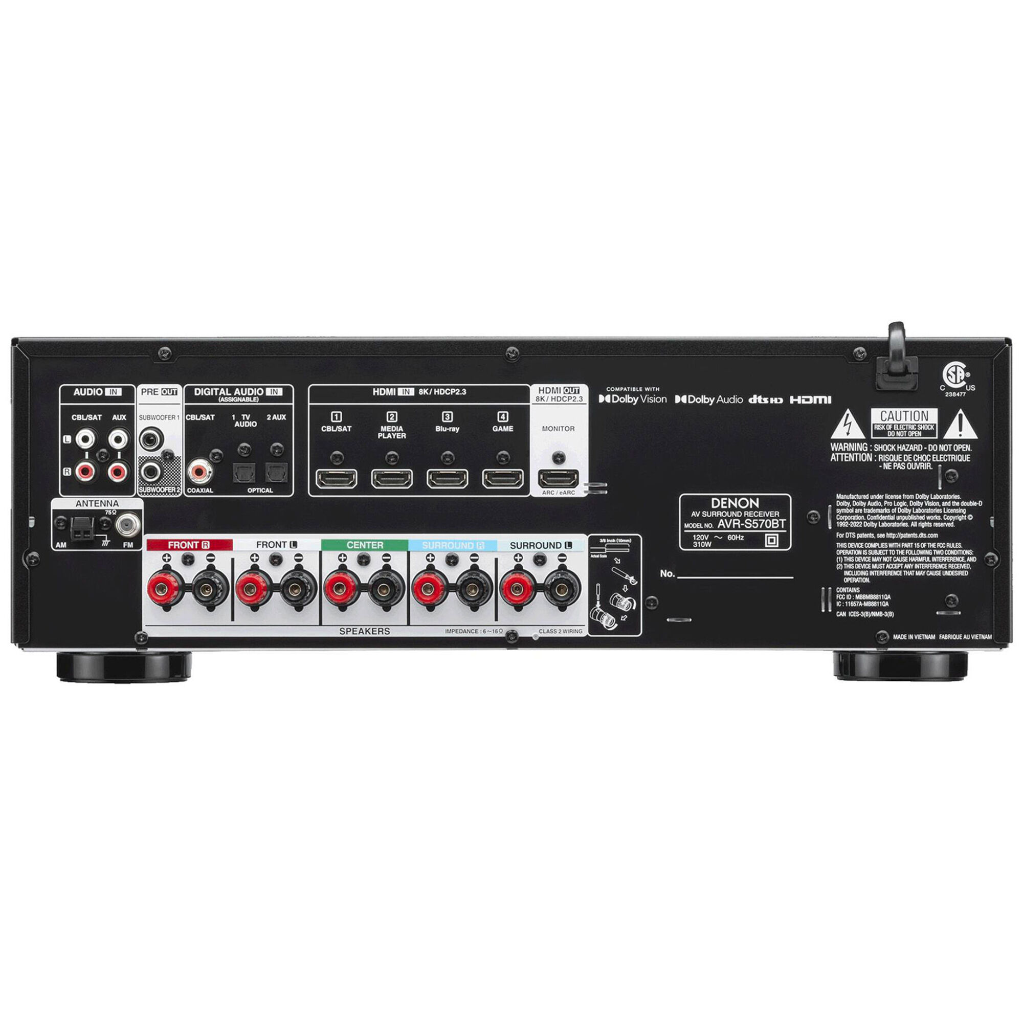 家電 DENON  PRESTA Denon 5.2 Ch. 70W 8K AV Receiver - Black | P.C. Richard & Son