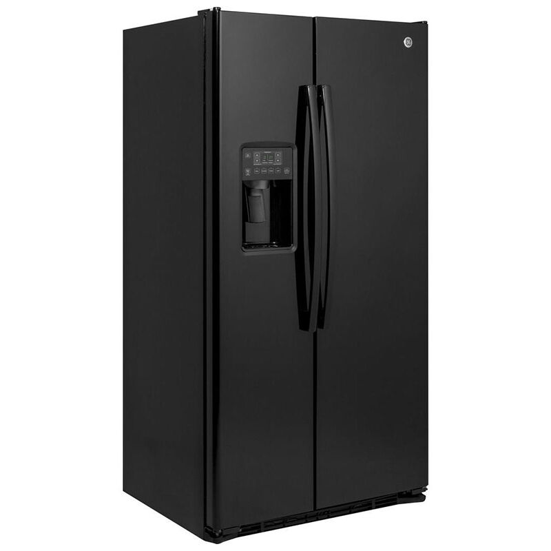 GE 36 in. 21.9 cu. ft. Counter Depth Side by Side Refrigerator with Ice & Water Dispenser - Black, Black, hires