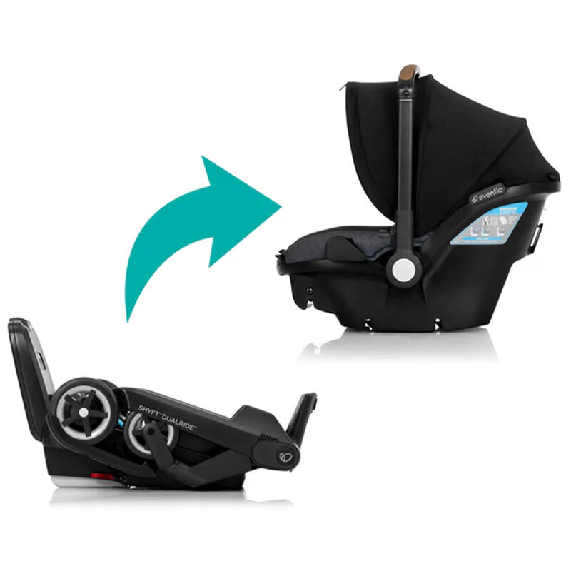 Evenflo Shyft DualRide Infant Car Seat Stroller Combo with Carryall Storage - Boone Gray, , hires
