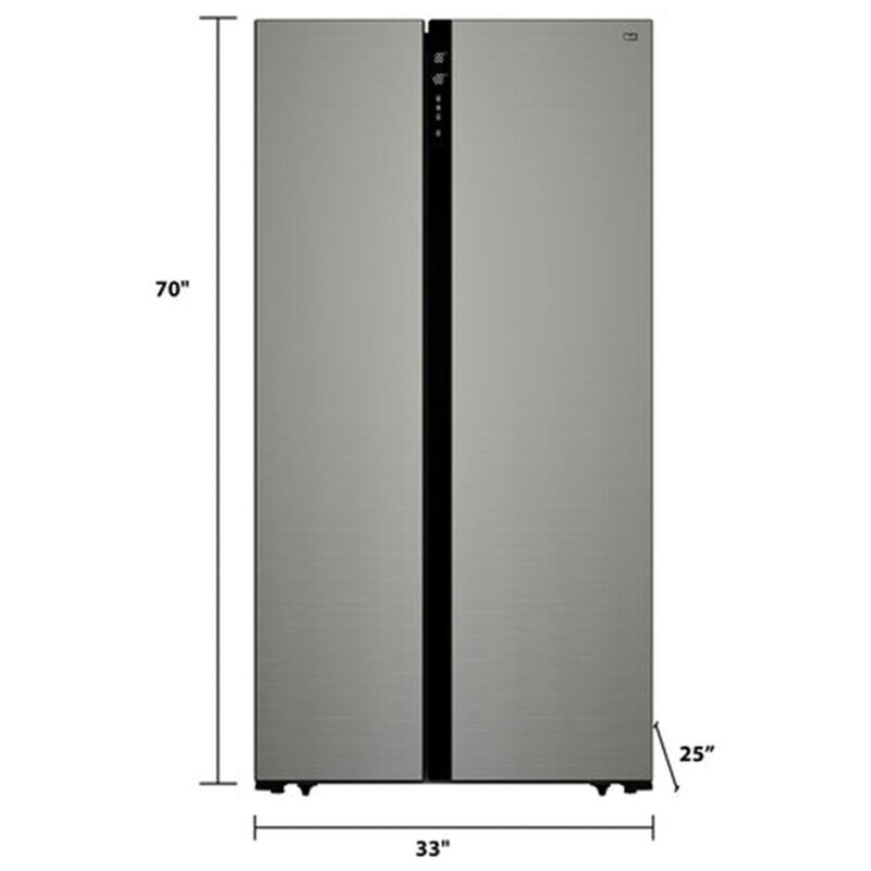 Avanti 33 in. 15.6 cu. ft. Counter Depth Side by Side Refrigerator - Stainless Steel, , hires