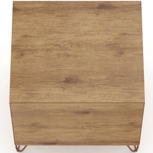 Manhattan Comfort Rockefeller Mid-Century Modern 1-Drawer Nightstand Textured Gray, , hires