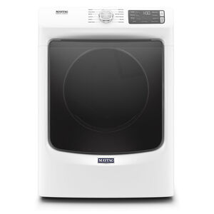 Maytag 27 in. 7.3 cu. ft. Front Loading Electric Dryer with 12 Dryer Programs, 3 Dry Options, Sanitize Cycle, Wrinkle Care & Sensor Dry - White, White, hires