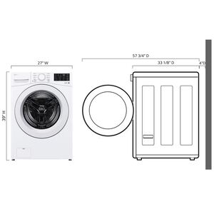 LG 27 in. 5.0 cu. ft. Stackable Front Load Washer with 6 Motion Technology, Tub Clean System & Speed Wash Cycle - White, , hires