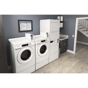 Whirlpool 27 in. 7.4 cu. ft. Stacked Coin-Drop Equipped Commercial Gas Dryer with Electronic Dry - White, , hires