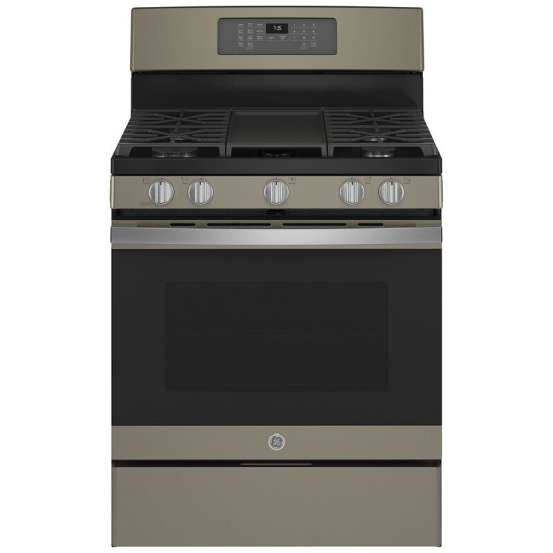 GE 30 in. 5.0 cu. ft. Air Fry Convection Oven Freestanding Gas Range with 5  Sealed Burners u0026 Griddle - Slate | P.C. Richard u0026 Son