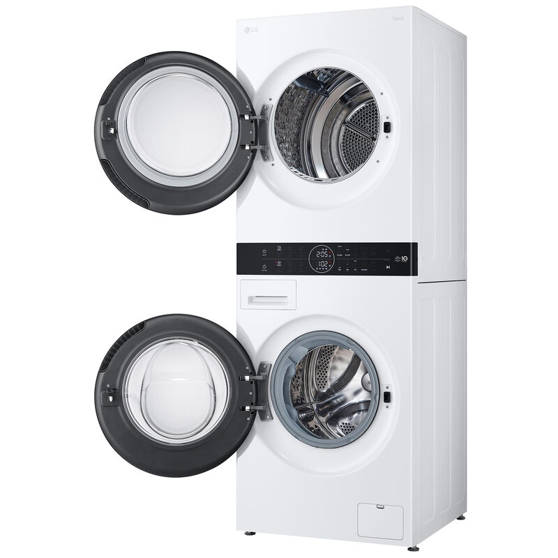 LG 24 in. 2.8 cu. ft. Smart Electric Front Load Ventless Heat Pump WashTower with Center Control, Sensor Dry, Sanitize & Steam Cycle - White, , hires