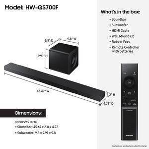 Samsung Q-Series 3.1.2 Channels Dolby Atmos Smart Sound Bar with Bluetooth & Wireless Subwoofer - Titan Black, , hires
