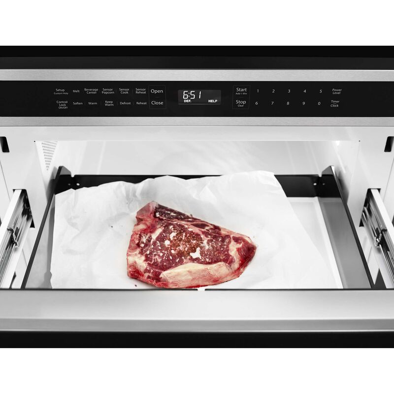 KitchenAid 24 in. 1.2 cu. ft. Microwave Drawer with 11 Power Levels & Sensor Cooking Controls - Stainless Steel, , hires