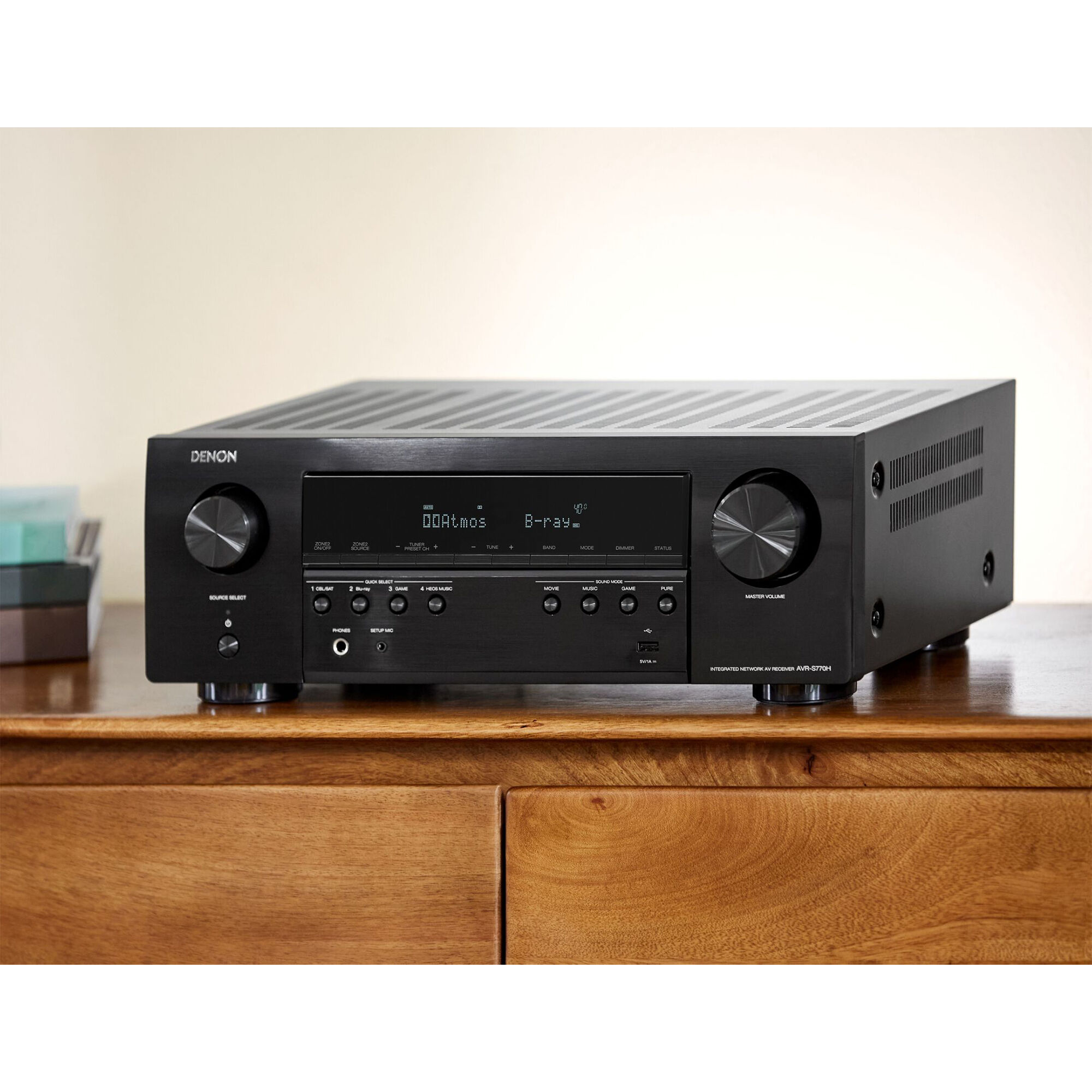 Denon 7.2 Ch. 75W 8K AV Receiver with Built-In HEOS - Black | P.C.