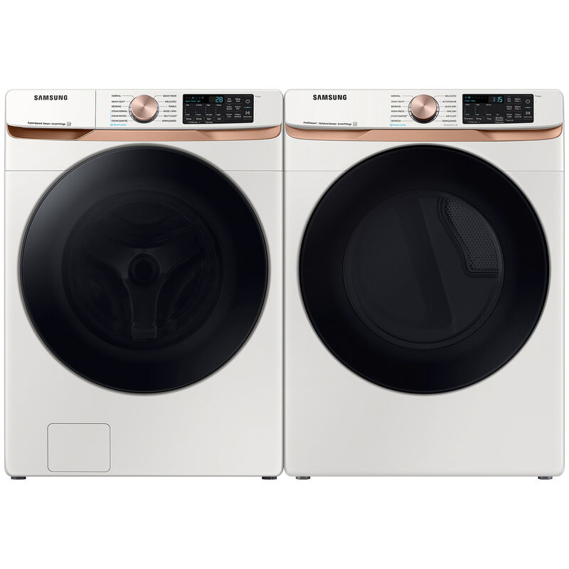 Samsung 27 in. 5.0 cu. ft. Smart Front Loading Washer with 23 Wash Programs, 9 Wash Options & Sanitize Cycle - Ivory, Ivory, hires