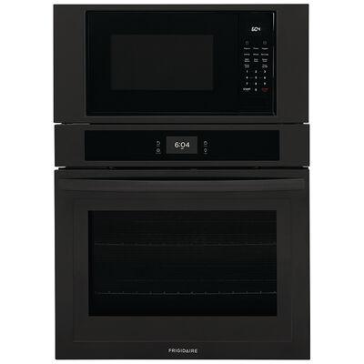 Frigidaire 30" 6.9 Cu. Ft. Electric Oven/Microwave Combo Wall Oven with Standard Convection & Self Clean - Black | FCWM3027AB