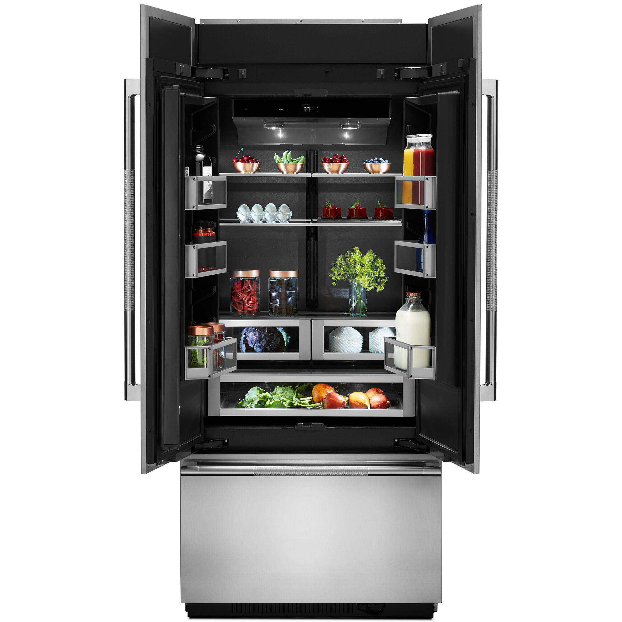 an JennAir 36 in. 20.8 cu. ft. Built-In Counter Depth French Door