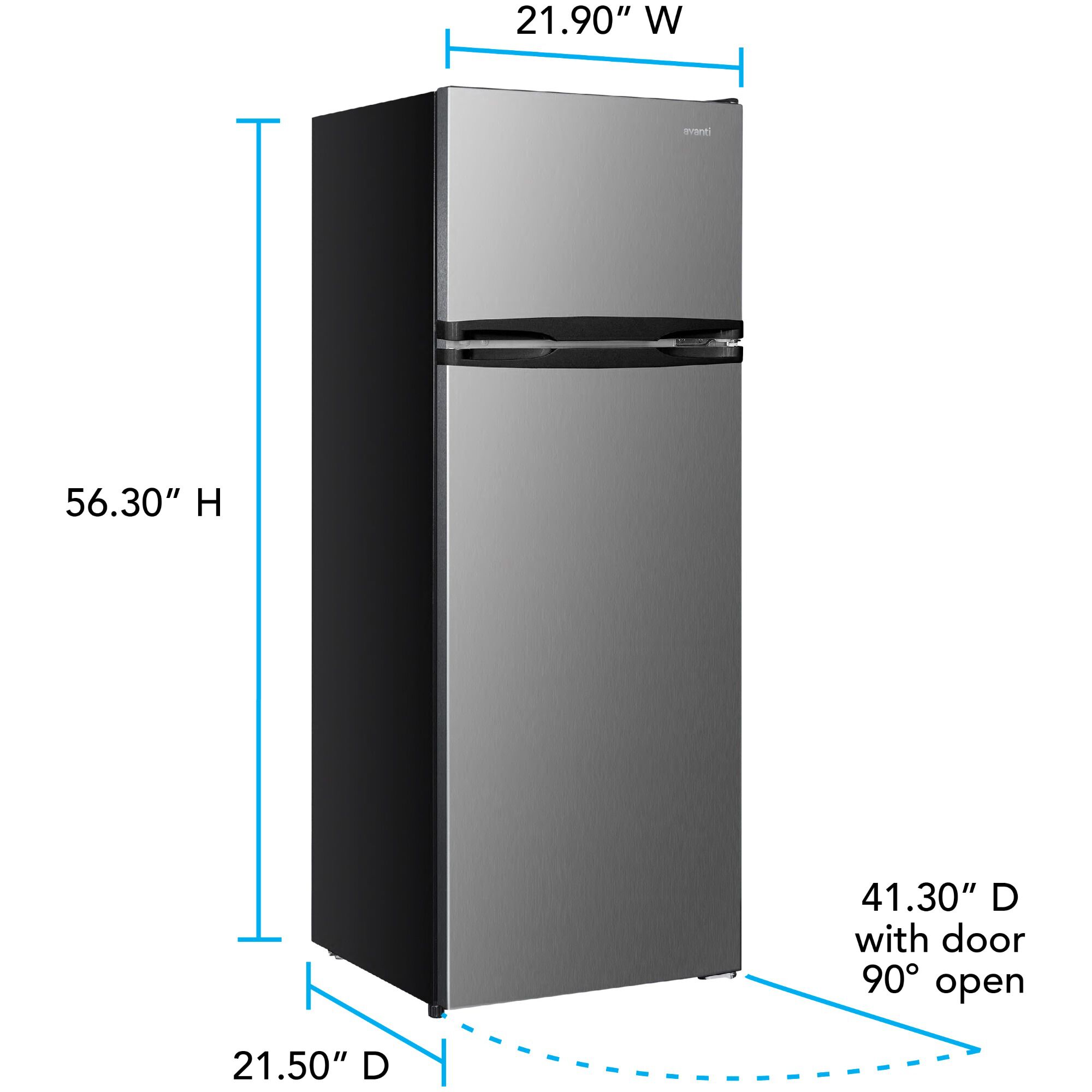 Avanti 22 in. 7.5 cu. ft. Top Freezer Refrigerator - Stainless