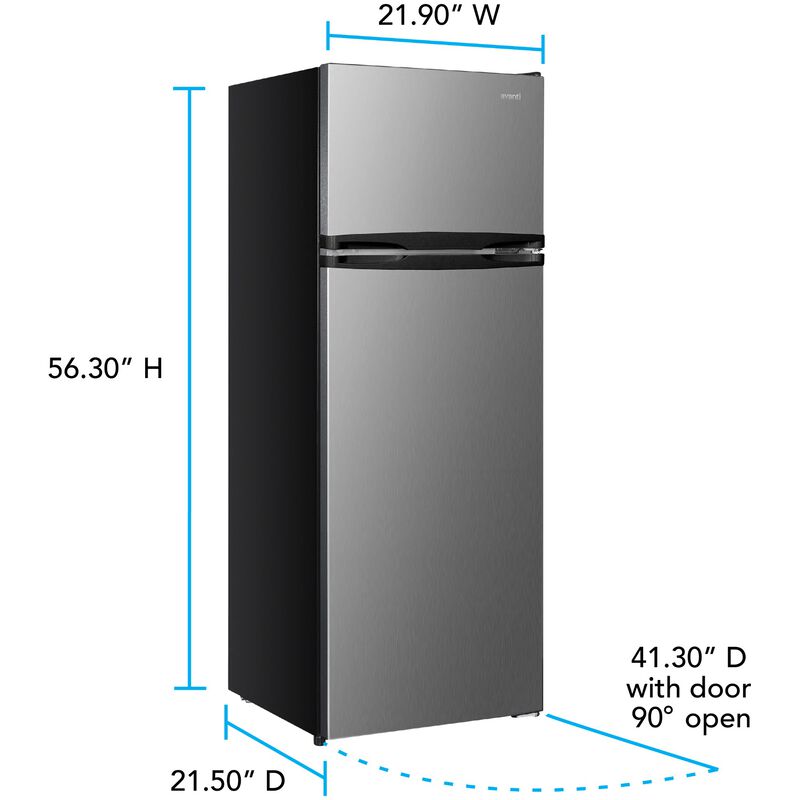 Avanti 22 in. 7.5 cu. ft. Top Freezer Refrigerator - Stainless Steel, , hires