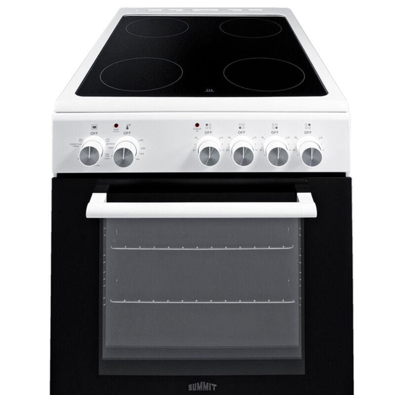 Summit 20 in. 1.8 cu. ft. Standard Convection Slide-In Electric Range with Smoothtop Burners - White, , hires