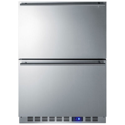 Summit 24 in. 4.2 cu. ft. Built-In Outdoor Frost Free Double Freezer Drawers - Stainless Steel | SPFF51OS2D