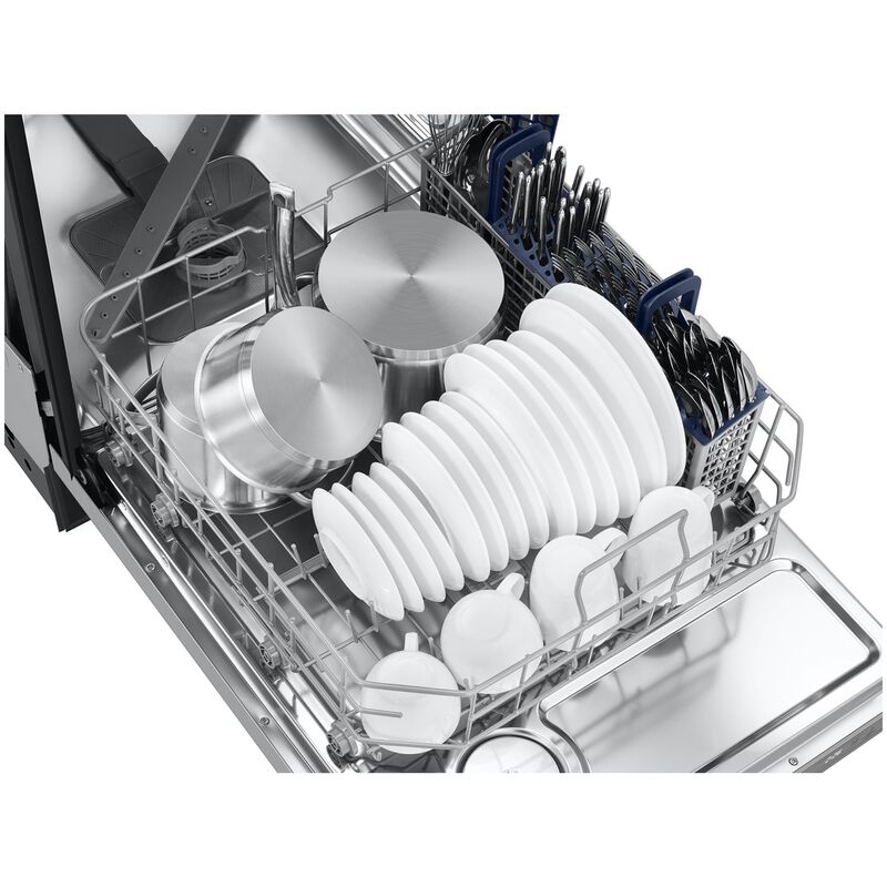 Samsung 24 in. Top Control Flush-Mount Dishwasher with 48 dBA Sound Level, 3rd-Rack & AutoRelease Door Drying - Fingerprint Resistant Stainless Steel, , hires