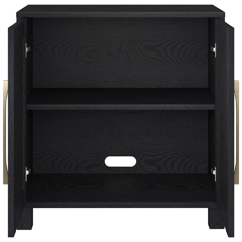 Hudson & Canal Chabot 28" Wide Rectangular Accent Cabinet - Black Grain, , hires