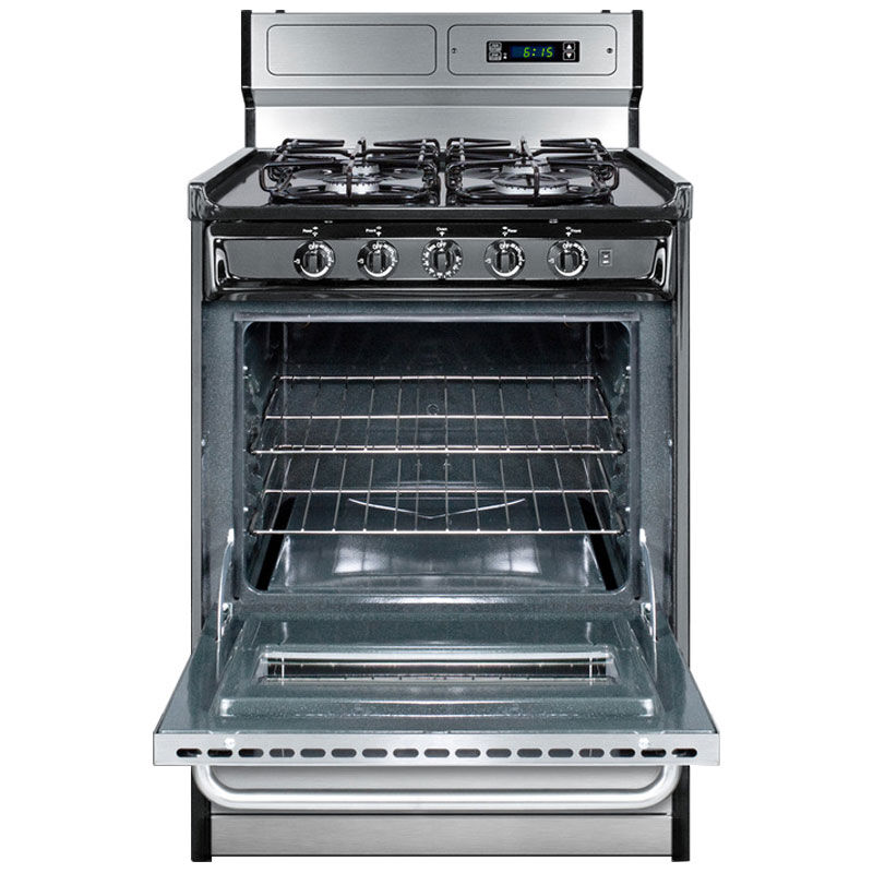 Summit 24 in. 2.9 cu. ft. Gas Range with 4 Sealed Burners - Stainless Steel, , hires