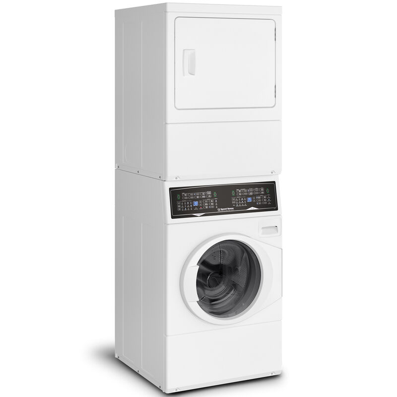 Speed Queen 27 in. 3.5 cu. ft. Electric Front Load Laundry Center with Pet Plus Flea Cycle, Sensor Dry, Sanitize with Oxi & Steam Cycle - White, White, hires