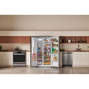 LG InstaView36 in. 27.1 cu. ft. Smart Side by Side Refrigerator with Ice & Water Dispenser - PrintProof Stainless Steel, PrintProof Stainless Steel, hires