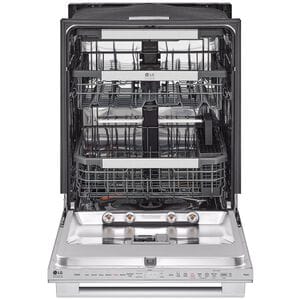 LG Studio 24 in. Top Control Flush-Mount Smart Dishwasher with 40 dBa Sound Level, 3rd-Rack & Dynamic Dry - PrintProof Stainless Steel, , hires