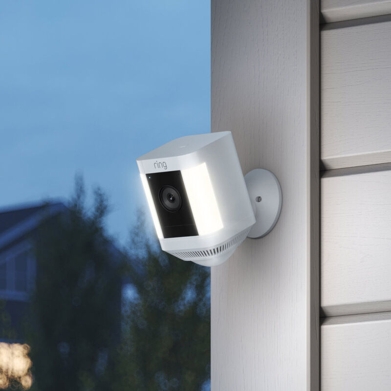 Ring - Spotlight Cam Plus Outdoor/Indoor Wireless 1080p Battery Surveillance Camera - White, , hires