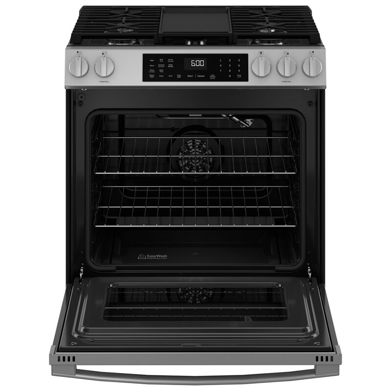 GE 30 in. 5.3 cu. ft. Smart Air Fry Convection Oven Slide-In Natural Gas Range with 5 Sealed Burners & Griddle - Fingerprint Resistant Stainless, , hires