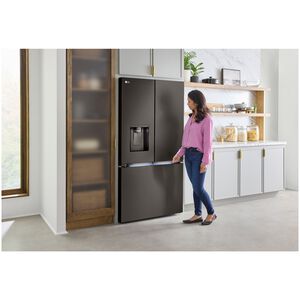 LG 36 in. 25.5 cu. ft. Smart Counter Depth French Door Refrigerator with Ice & Water Dispenser - PrintProof Black Stainless Steel, PrintProof Black Stainless Steel, hires