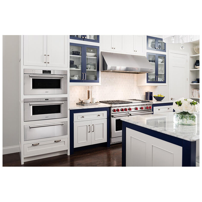 Wolf 48 in. 6.9 cu. ft. Standard Convection Double Oven Gas Range with 6 Sealed Burners & Grill - Stainless Steel, , hires