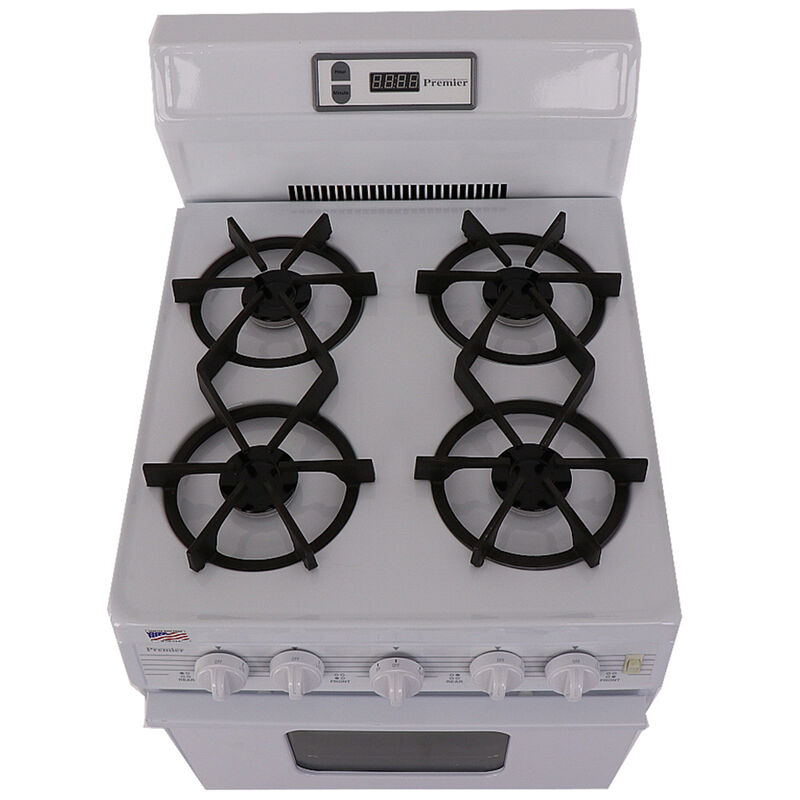 Premier 20 in. 2.4 cu. ft. Oven Freestanding Gas Range with 4 Sealed Burners - White, White, hires
