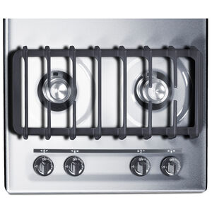 Summit 30 in. 4-Burner Natural Gas Cooktop Battery Start Ignition - Stainless Steel Look, , hires
