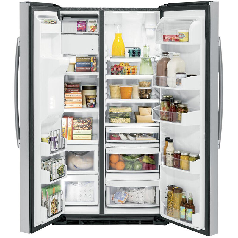 GE Profile 36 in. 21.9 cu. ft. Counter Depth Side by Side Refrigerator with Ice & Water Dispenser - Fingerprint Resistant Stainless, , hires