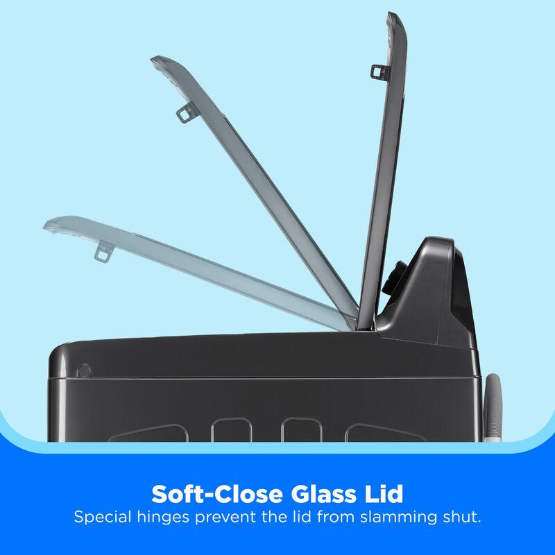 Midea 27 in. 4.4 cu. ft. Smart Top Load Washer with Power Wave 360 Agitator - Metallic Gray, Metallic Gray, hires