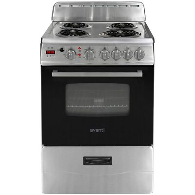 Avanti 24 in. 2.6 cu. ft. Electric Range with Coil Burners - Stainless Steel | ERU240P3S