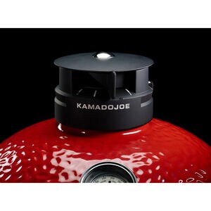 Kamado Joe Big Joe Series III 24 in. Single Rack Charcoal Smoker with Built-In Thermometer & Side Table - Red, , hires
