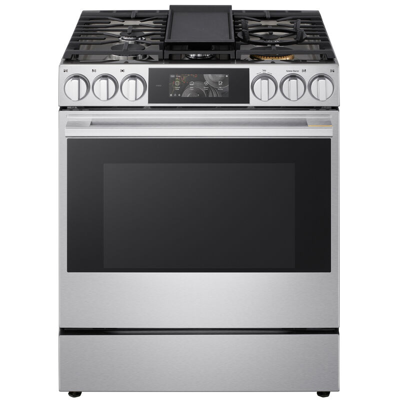 LG Signature 30 in. 6.3 cu. ft. Smart Air-Fry True European Convection Slide-in Gas Range with 5 Sealed Burners & Griddle - PrintProof Stainless Steel, , hires
