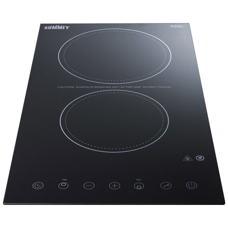 Summit 12 in. 2-Burner Electric Cooktop with Simmer Burner - Black, , hires