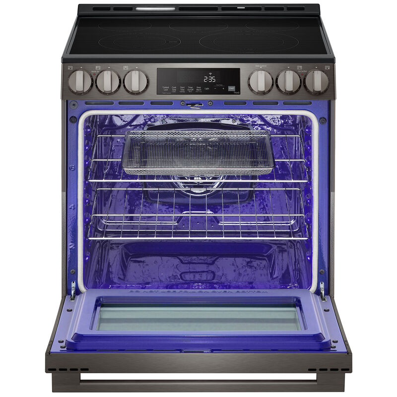 LG 30 in. 6.3 cu. ft. Smart Air-Fry Standard Convection Slide-In Electric Range with Radiant Burners - Black Stainless Steel, , hires